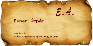 Exner Árpád névjegykártya
